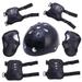 JIAHUI 1 Set Riding Helmet Outdoor Protector Cycling Skateboard Protective Gear Knee Pad Elbow Pads Sports Protective Pads (Black Helmet 7pcs Protective Gears)