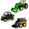 John Deere ERTL Iron Die-Cast Replicas - Includes John Deere Tractor Gator and Skid Steer Farm Toys with Collectible Display Box - John Deere Tractor Toys - 3 Inch Green 3 Count