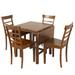 5-Pc Square Drop Leaf Dining Set, Extendable Table, 4 Chairs for Small Spaces