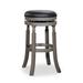 30" Bar Stool for Home, Kitchen,Dining room, Weathered Gray Finish,Leather Seat