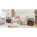 Modern End Table with 3-tier Storage Shelves, Nightstands with Charging Station(Nightstand Set of 2)