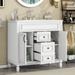 36" W x 18" D Single Sink Freestanding Bathroom Vanity with White Resin Basin