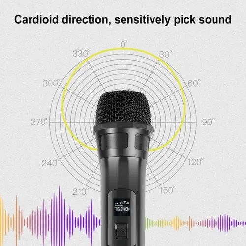 Drahtloses Mikrofon uhf dynamisches Mikrofon mit LED-Anzeige für Konferenz-Karaoke-Heimcomputer Live-Mikrofon-schwarz