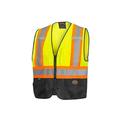 Pioneer Safety Vest Hi Vis Reflective Solid Neon 8 Pockets Zipper Adjustable for Construction Traffic Survey Work â€“ Multiple Colors