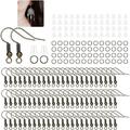 600Pcs Hypoallergenic Earring Hooks Antique Bronze Earring Making Kit Earring Making Supplies with Earring Backs and Jump Rings for Jewelry Making (Bronze)