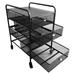 File Drawer and Small Drawers Rolling File Cart Black Utility Cart Office Cart Drawer Storage Durable Steel Mesh Construction 360-degree Swivel Metal Wheels for Mobility. â€¦ (4 File Drawers)