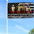 Bayyon Firefighter Flag We Are Here For Them Thin Red Line Firefighter Grommet Flag Banner with Grommets 3x5Feet Man cave Decor