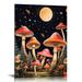 COMIO Vintage Mushroom Decorations for Wall Retro Mushroom Poster Room Decor Canvas Poster for Wall Art Botanical Mushroom Wall Art 12 * 16 Inch