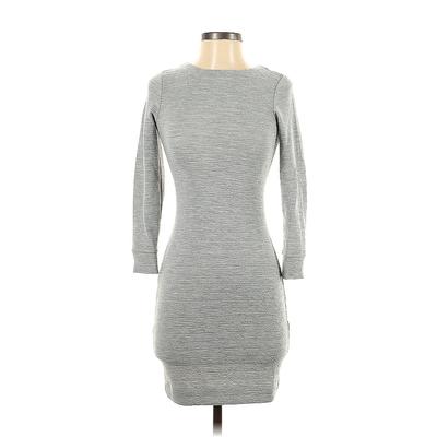 French Connection Casual Dress - Bodycon Crew Neck 3/4 sleeves: Gray Dresses - Women's Size 2