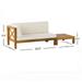 Christopher Knight Home Brava Outdoor Acacia Wood Left Arm Loveseat and Coffee Table Set with Cushion by Teak/ Beige