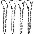 4 Pack 25.5 Inch Hanging Chain with Hooks for Hanging Bird Feeders Birdbaths Planters Lanterns Wind Chimes Baskets Billboards Decorative Ornaments Outdoor Indoor Use (Black)