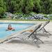 YJTONWIN Set of 3 Pool Lounge Chairs Outdoor Chaise Lounge Chairs Grey