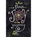 Toland Home Garden 109796 Joy In The Journey Chalkboard Joy Flag 28x40 Inch Double Sided Joy Garden Flag for Outdoor House Positive Flag Yard Decoration