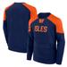 Men's Fanatics Branded Navy New York Islanders 2024 NHL Stadium Series Authentic Pro Fleece Logo Pullover Sweatshirt