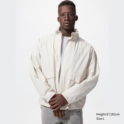 Uniqlo - Windproof Stand Collar Blouson Jacket - Off White - XS