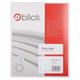 Blick Labels Multi A4 199.6mm x 289.1mm 1 Label Per Sheet 25 Sheets, white