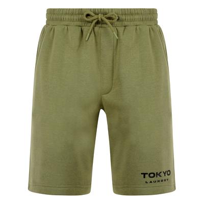 Jogger Shorts Figure Motif Brushback Fleece Jogger Shorts in Deep Lichen Green / M - Tokyo Laundry