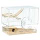 PawHut Hamster Cage, Gerbil Cage w/ Deep Bottom, Wooden Ramp, Exercise Wheel