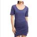 Athleta Dresses | Athleta Seeker Tee Tulip Mini Dress Size M Blue Ruched Short Sleeve Round Neck | Color: Blue | Size: M