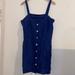 Zara Dresses | Blue 100% Linen Strappy Zara Dress | Color: Blue | Size: L