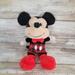 Disney Toys | Disney Baby Mickey Mouse Rattle Red And Black Checked Outfit 8 Inch | Color: Black/Red | Size: Osbb