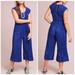 Anthropologie Pants & Jumpsuits | Maeve Anthropologie Jumpsuit Pleated Belted Sleeveless Jumpsuit Sz. 0 | Color: Blue | Size: 0