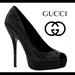 Gucci Shoes | Gucci Black Satin Strass Embroidered Sofia Etoile Peep Toe Pumps Size 37.5 | Color: Black | Size: 37.5eu