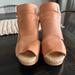 Free People Shoes | Free People Wedge Sandals Size 7.5 | Color: Tan | Size: 7.5