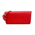 Burberry Bags | Burberry Henley Red Logo Embossed Leather Flap Crossbody Strap Clutch Bag | Color: Red | Size: Os