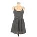 Charlotte Russe Casual Dress - A-Line Scoop Neck Sleeveless: Black Print Dresses - Women's Size Medium