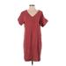 Bobeau Casual Dress - Shift: Burgundy Solid Dresses - Women's Size Small