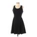 Aqua Casual Dress - A-Line: Black Solid Dresses - Women's Size Small
