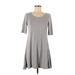 Cupio Casual Dress - Shift: Gray Marled Dresses - Women's Size Small