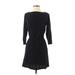 Uniqlo Casual Dress - A-Line High Neck 3/4 sleeves: Black Solid Dresses - Women's Size X-Small