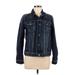 LC Lauren Conrad Denim Jacket: Short Blue Print Jackets & Outerwear - Women's Size Medium