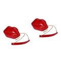 Amosfun 2pcs Crossbody Bag Cross Body Purse Crossbody Shoulder Bag Crossbody Purse Lips Shaped Bags Chain Bags Girl South Red Mini