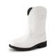 DREAM PAIRS Kids Boys Girls Cowboy Boots Western Square Toe Riding Mid Calf Knee High Boots SDBO2307K,WHITE,Size 8 UK Child/9 US Toddler