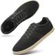 yageyan Mens Low top Canvas Shoes Soft Mens lace up Canvas Casual Sneaker for Men Walking, Black, 6.5 UK