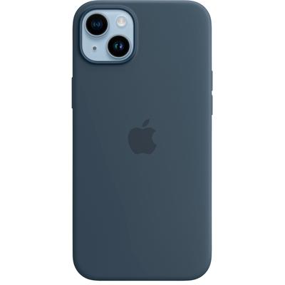 APPLE Handyhülle "iPhone 14 Plus Silicone MagSafe" Hüllen Gr. iPhone 14 Plus, blau (storm blue) Zubehör für Handys Smartphones