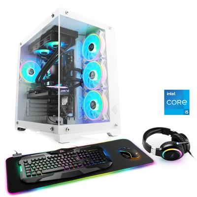 CSL Gaming-PC "Aqueon C55313 Advanced Edition" Computer Gr. Microsoft Windows 11 Home (64 Bit), 32 GB RAM 1000 GB SSD, weiß