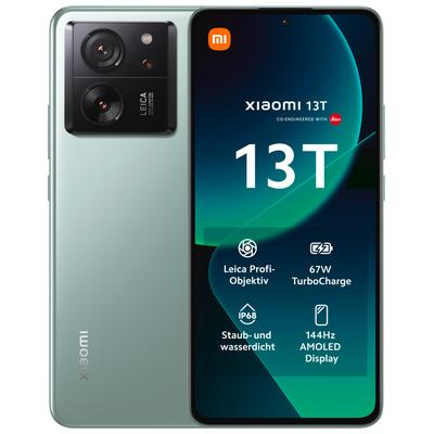 XIAOMI Smartphone "13T mit 8GB RAM + 256GB internem Speicher" Mobiltelefone grün (hellgrün) Smartphone Android