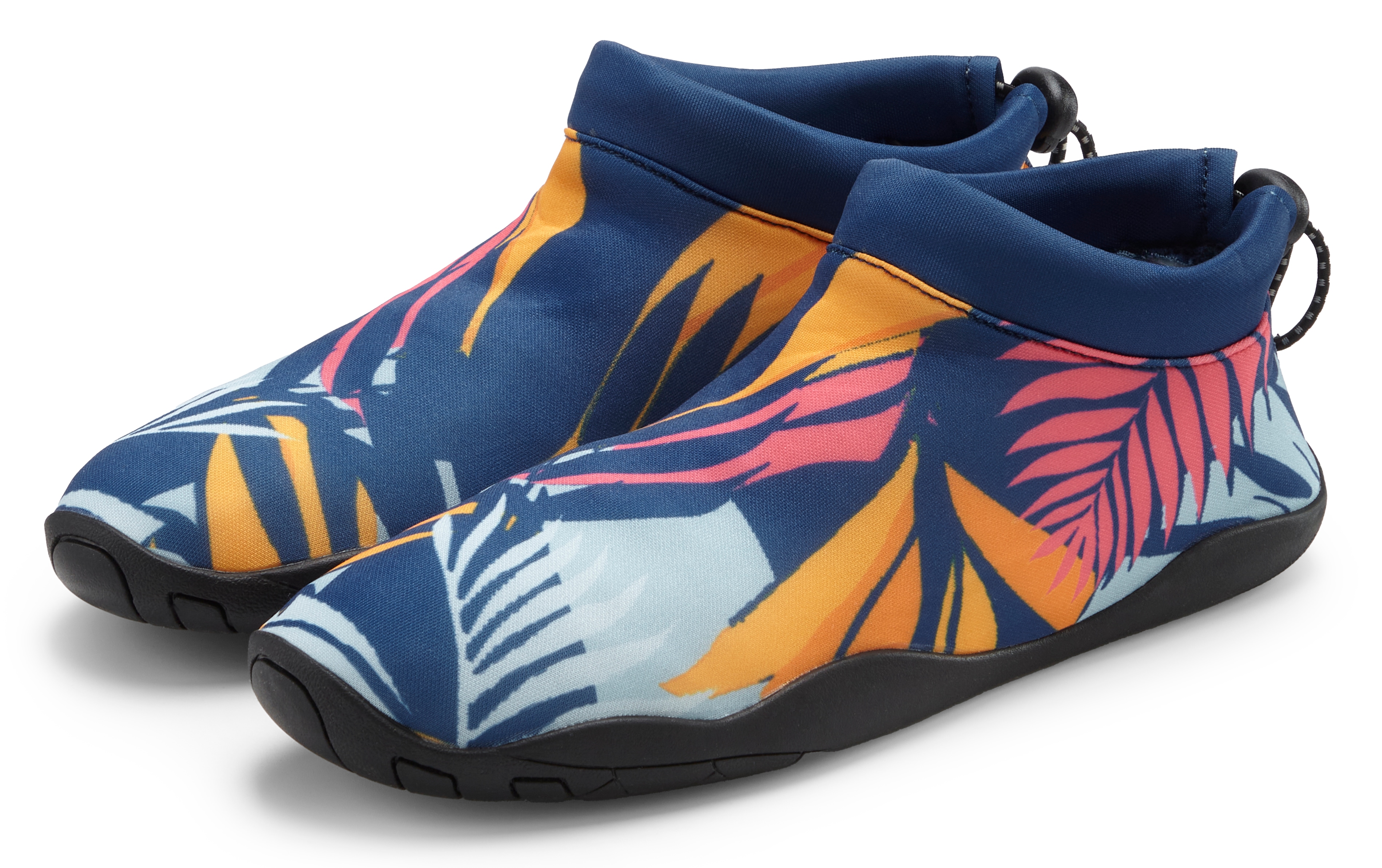 Badeschuh LASCANA, Damen, Gr. 41, blau (blau, orange), Obermaterial: 100% Neopren. Decksohle: 100% Neopren. Futter: 100% Neopren. Laufsohle: 100% Synthetik, gemustert, Schuhe Badeschuh, Aquaschuh, Slipper, Wasserschuh ultraleicht und...