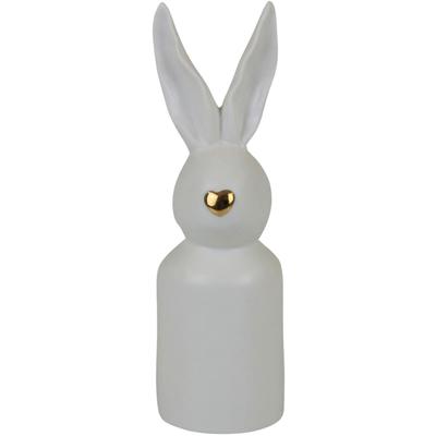 Osterhase AM DESIGN "Osterfigur, Hase mit goldfarbener Nase", gold (weiß, goldfarben), B:7,5cm H:24,5cm T:8cm, Porzellan, Dekofiguren, Dekofigur aus Porzellan, Ostern, Höhe ca. 24,5 cm Image