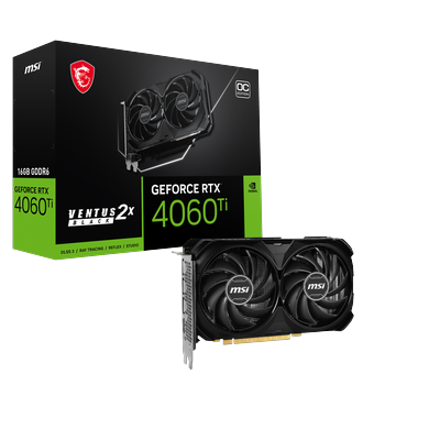 MSI Grafikkarte "RTX 4060 Ti VENTUS 2X BLACK 16G OC" Grafikkarten schwarz