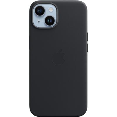 APPLE Handyhülle "iPhone 14 Leather MagSafe" Hüllen Gr. iPhone 14, schwarz (midnight) Zubehör für Handys Smartphones