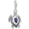 Charm-Einhänger THOMAS SABO "Schildkröte mit blauen Steinen, 1897-667-1" Charms silberfarben (silberfarben, mehrfarbig, mehrfarbig) Damen Charms Anhänger