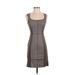 Illia Casual Dress - Sheath Scoop Neck Sleeveless: Gray Print Dresses - Women's Size 4