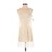 Cupcakes & Cashmere Casual Dress - Mini Scoop Neck Sleeveless: Ivory Dresses - New - Women's Size Small