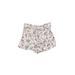 Miss Selfie Shorts: Ivory Floral Bottoms - Women's Size Medium - Medium Wash