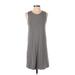 Lilla P Casual Dress - A-Line: Gray Solid Dresses - Women's Size X-Small
